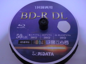 ばら売りです　１枚　スリムケース付き　開封済　未使用品 　RIDATA BD-R DL 50GB 4倍速 　インクジェットプリンター対応　4枚まで同包可