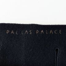 19AW よそおい掲載 Pal'las Palace パラスパレス ウールメルトンノーカラーコート 2 M ダークネイビー系 ミドル丈 レザー使い ジャケット_画像7