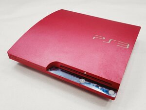 △【1】ジャンク 初期化済み PS3 320GB スカーレット・レッド CECH-3000B 本体のみ 同梱不可 1円スタート