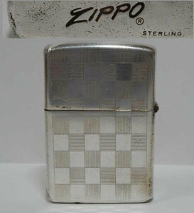 ZIPPO ジッポー STERLING 銀製 チェック柄ケース 0128W1G