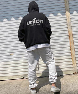 FOG ESSENTIALS エッセンシャルズ■UNION 限定バックロゴパーカー 黒 L■反射リフレクターロゴHOODIE Fear of God新品2023AW今季