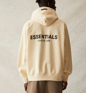 FOG ESSENTIALS エッセンシャルズ■ラバーロゴ バックプリントパーカー クリーム L■HOODIEフーディーFear of God新品2023AW今季