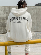 FOG ESSENTIALS エッセンシャルズ■LA限定 リフレクターバックロゴ パーカー ホワイト L■LOGO HOODIEスウェットFear of God新品2023AW今季_画像1