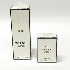 G11-18.19【未開封 2点】香水 シャネル No22 50ml オードトワレ EAU DE TOILETTE スプレー / PULFUM パルファム 7.5ml 