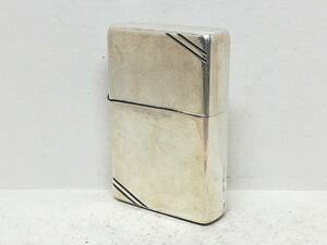 D11-187　ZIPPO/ジッポー　オイルライター　1937レプリカ　ダイアゴナルライン　STERLING SILVER/スターリングシルバー 2003年製【中古品】