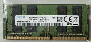 SAMSUNG 32GB(16GBx2枚) SO-DIMM DDR4 PC4-2666V M471A2K43DB1-CTD