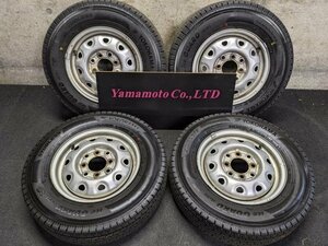 【Ｃ】深溝　12インチホイール付き冬タイヤ　スタッドレス　4本セット　12×4.00B PCD100/114.3　145/80R12　80/78N　LＴ　ヨコハマ