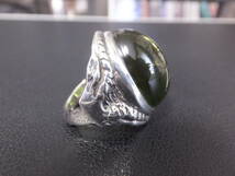 ( NO BRAND ) PENTAGRAM RING green stone :ペンタグラム(五芒星)リング 緑石・シルバー925 / magic ring,魔術リング,オカルト,Baphomet_画像10