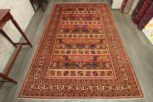 ヴィンテージ絨毯　トルクメン絨毯　中央アジアのトライバルラグ　オールド手織り絨毯　190x295cm　＃136
