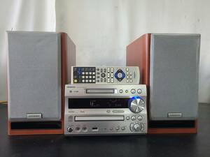 ■3867■ ONKYO FR-N7SX CD/MD/USB ミニコンポ スピーカー ペア D-N7SX リモコン付