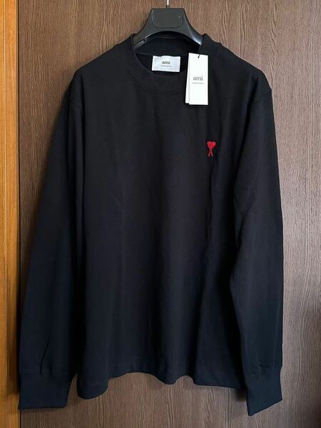 黒L新品 AMI Paris グラフィック ロゴ ロング Tシャツ ブラック スウェット 長袖 トレーナー ロンT アミ パリス ami alexandre mattiussi