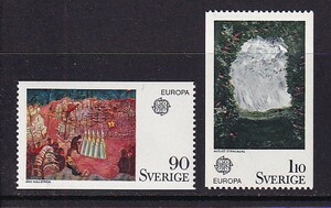 74 ヨーロッパ切手'75【未使用】＜（テーマ：絵画） スウェーデン 2種完 ＞