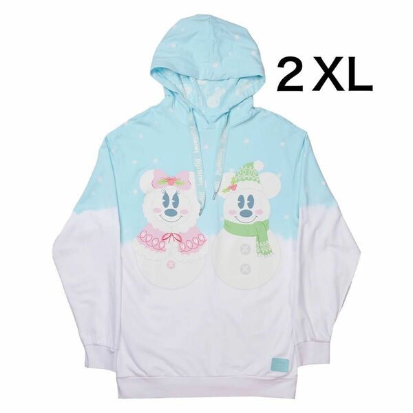 2XL 雪だるま ミッキー ミニー ドナルド デイジー フーディ パーカー ラウンジフライ ディズニー スピリットジャージ