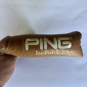 PING ピン パターカバー ピン型 ブレード型 L字型 ヘッドカバー ブラウン ピンタイプ ブレードタイプ ミスターピン ピンマン オールドピン