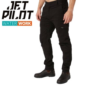 ジェットパイロット JETPILOT 2024 ワークパンツ 送料無料 フューエルド カフド ストレッチ パンツ JPW02 ブラック 28