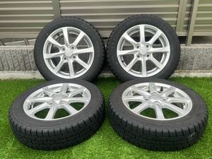 【23-12002】送料込 バリ山 155/65R14 20年製スタッドレス ダイハツ純正OPアルミ トーヨー ガリット GIZ 14x4.5+45 100-4H 