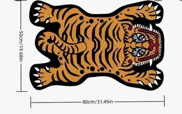 魔除けタイガーパターンエリアラグ