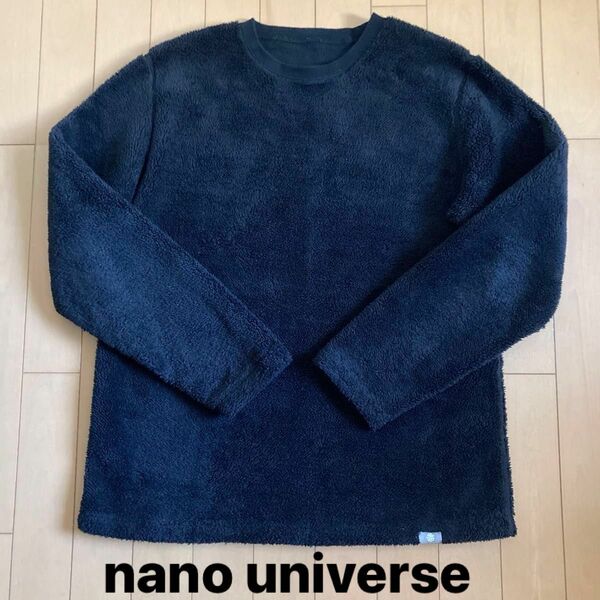 ナノユニバース　nano universe ボア　プルオーバ　メンズM ブラック