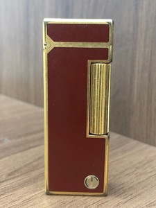 ★dunhill ダンヒル★ ガスライター 赤 レッド 喫煙グッズ 石無し 着火未確認 ◇13279