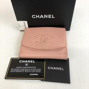 CHANEL シャネル ココマーク キャビアスキン 二つ折り財布 ピンク 財布 レディース メンズ 小物 送料無料 おしゃれ