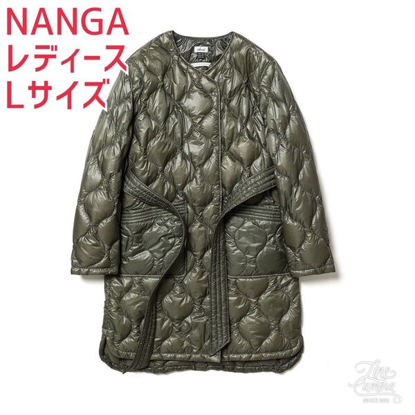 NANGA ナンガ オニオンキルトノーカラーダウンハーフコート (ウィメンズL)