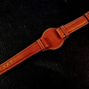 ◆台座付D-Buckle Vintage Belt◆国産本牛革VINTAGEカーフ Custom Order(台座SIZE/BUCKLE) 18mm BROWN 腕時計ベルト Vintage SEIKO等に