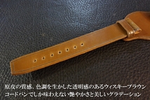 ◆台座付VINTAGE BELT◆高品質国産コードバン カスタムオーダー(台座SIZE/BUCKLE COLOR) WHISKEY BROWN 20mm 受注生産 日本製 腕時計ベルト_画像3