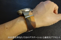 ◆Leather NATO G10Strap◆高品質本牛革イタリア産エルヴァケーロ 迷彩 カモ 18mm カスタムオーダー(バックルカラー)受注生産 腕時計ベルト_画像8