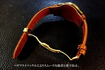 ◆台座付 D-Buckle Vintage Belt◆国産本牛革ヴィンテージカーフ Custom Order(台座SIZE/BUCKLE) 16mm BROWN 受注生産 日本製 腕時計ベルト_画像8