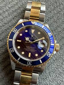 【バイオレット文字盤】ロレックス ROLEX サブマリーナ 16613 トリチウム ヴァイオレット パープル文字盤 U番 自動巻き 青サブ