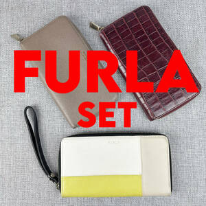 [ beautiful goods equipped ]FURLA Furla purse & small articles 3 point set 01 large amount set sale resale OK regular goods guarantee!