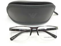 §　B47702　EMPORIO ARMANI　エンポリオ アルマーニ　メガネフレーム　EA1084-3010　度なし　伊達眼鏡　ケース入り　中古_画像1