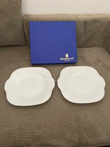 WEDGWOOD ウェッジウッド ナンタケットB&Bプレート食器 プレート 2枚組　ホワイト 白皿　未使用　箱付　パーティプレート
