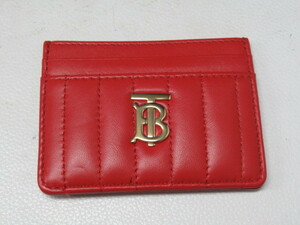 ◆S37.BURBERRY バーバリー カードケース パスケース 定期入れ レッド/赤/中古