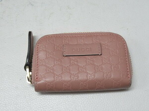 ◆S46.GUCCI グッチ 449896 496085 マイクログッチシマ コインケース 小銭入れ ピンク/中古