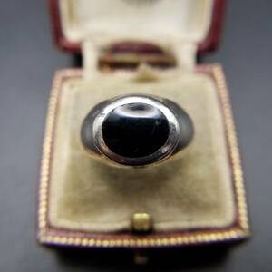 925 серебряный черный оникс овальный in Ray Classic присутствие Vintage кольцо кольцо ювелирные изделия импорт Y13-D