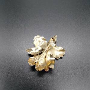 蘭の花 フローラル 立体 米国 ビンテージ ブローチ 植物系 昭和レトロ コスチュームジュエリー 白/ピンク系 3D Orchid SOA68の画像6