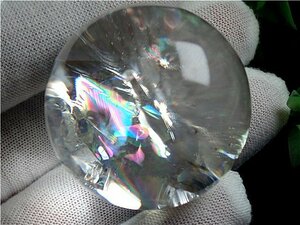AAA級天然レインボー水晶丸玉176B1-108B24b