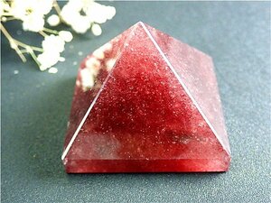 天然ストロベリークォーツ水晶ピラミット176U8-36U105D