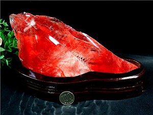 重さ約：1168g★超綺麗★赤水晶原石 178E3-34E53b