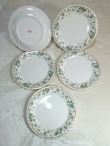 ナルミ プレート NARUMI CHINA 5皿セット 葡萄柄 引き上げ品 食器 平皿 23.5cm 金彩 洋食器 陶器 陶磁器 花柄 241家01082_画像1