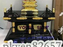 本金鍍金金具 仏教美術 木造須弥壇 仏壇の須弥壇 黒塗 木製 幅さ36cm 寺院 仏具_画像2