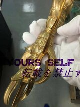 入手困難！「密教法具 寺院用仏具」真言宗人形五鈷杵 真鍮製磨き仕上げ 23cm_画像6