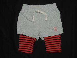 *baby Gap. gray × border. piling put on manner pants * approximately 60 centimeter *3~6M* Gap *