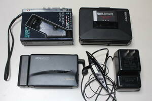 ジャンク　ポータブルカセットプレーヤー　SONY WM-B12,KENWOOD CP-J7,SANYO MR-63　3台セット　ウォークマン