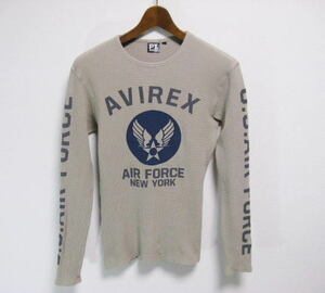  AVIREX アヴィレックス 長袖 USAF プリント サーマル ロンT M ワッフル カットソー ミリタリー Tシャツ