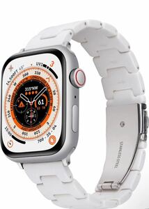 【未使用品】コンパチブルApple Watch バンド樹脂 専用バンド アップルウォッチベルト 38mm/40mm/41mm対応 メンズ レディース オフホワイト
