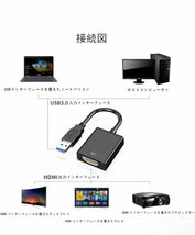 【改良型 5Gbps高速伝送】 HDMI USB 変換3.0 ケーブル 1080p USB-HDMIi変換アダプター USB3.0-HDMIマルチディスプレイwindows xp/7/8/10_画像3