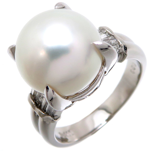 [. talent head office ]Non Brand non brand Pt900 0.23ct diamond pearl ring * ring Pt900 platinum 12 number lady's DH79154
