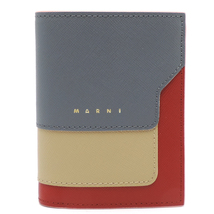 ［飯能本店］MARNI マルニ バイフォールド PFMOQ14U13 二つ折り財布 レザー ブルー系 レディース DH79299_画像1